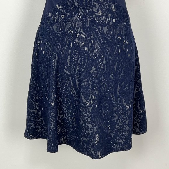 BCBGMaxAzria Dayln Womens Sleeveless Mini Dress Navy Blue Lace Mesh size XXS - Picture 7 of 13